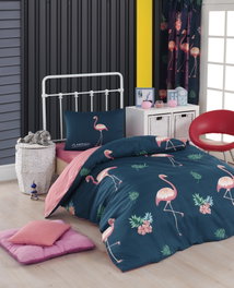 L'essentiel linge de maison Big Filamin - Azul oscuro, rosa y verde